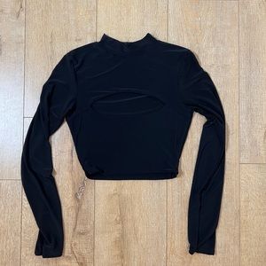 High neck cut out long sleev